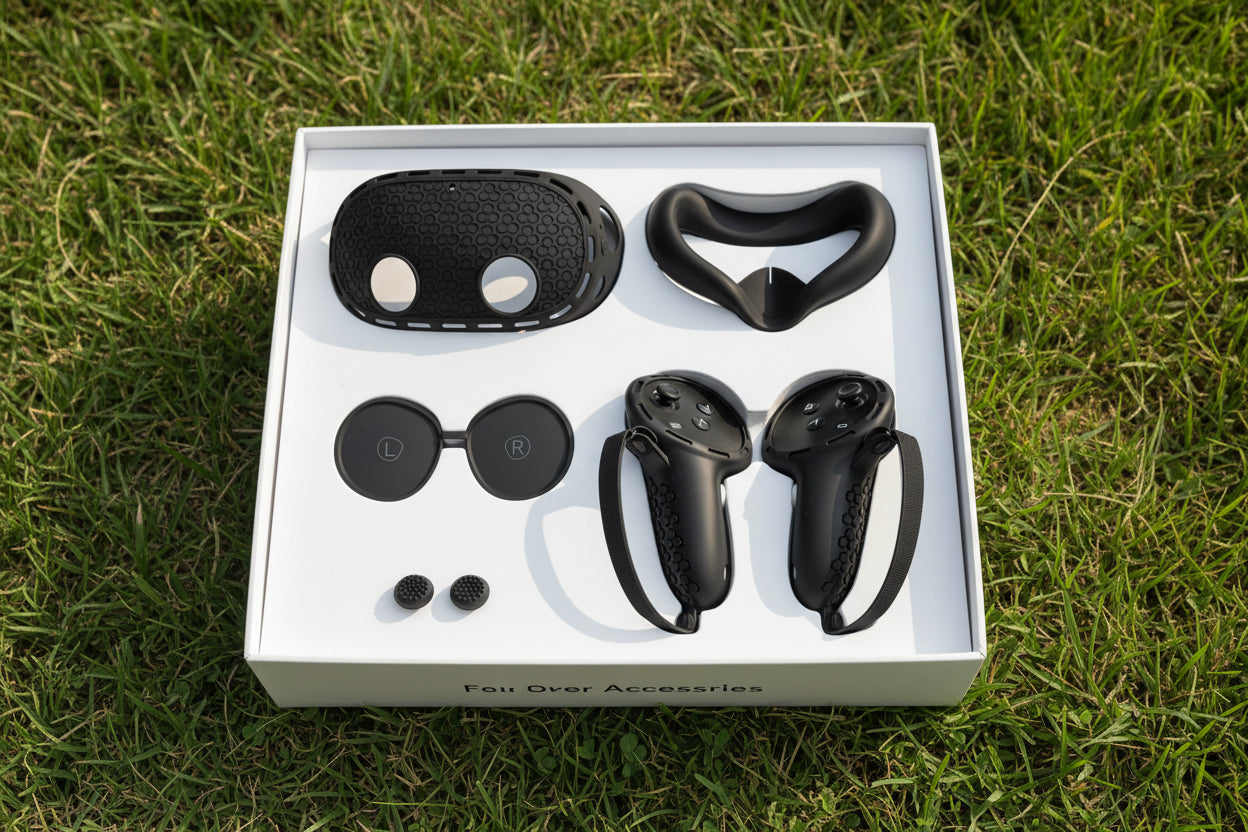 ALL-in-1 soft Silicone Controller Case for Meta Quest 3 /3S Headset Grip Protector with Battery cover For Quest 3/3S Accessories